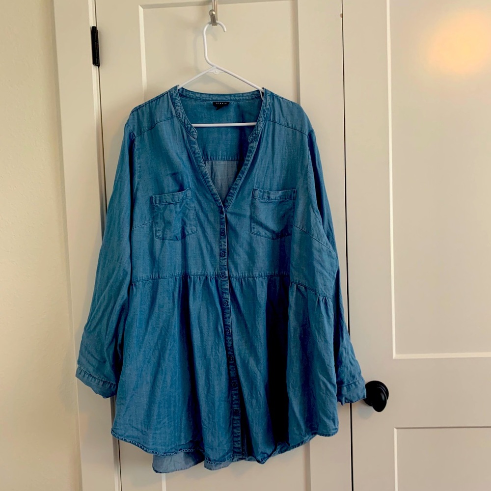 Torrid Tencel Denim look babydoll tunic